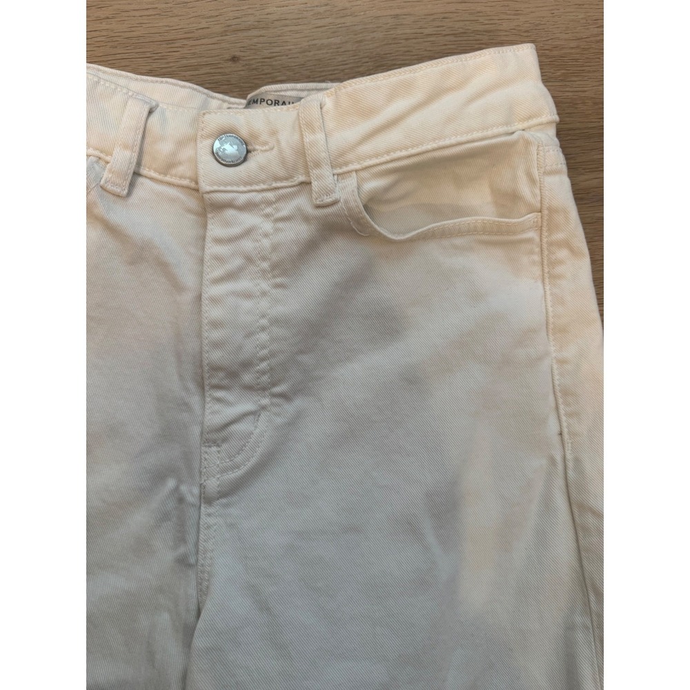 Contemporaine par Simons Organic Cotton Denim Jorts Shorts Cream White Size 0 - Picture 3 of 10